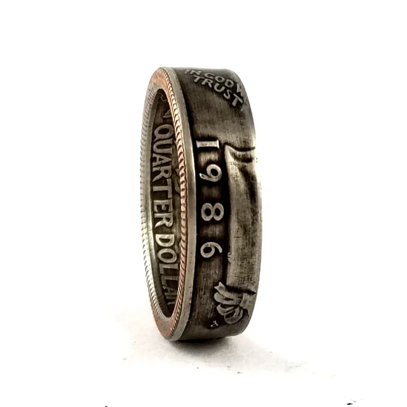 women's unique rings for her -1986 Washington Quarter Coin Ring