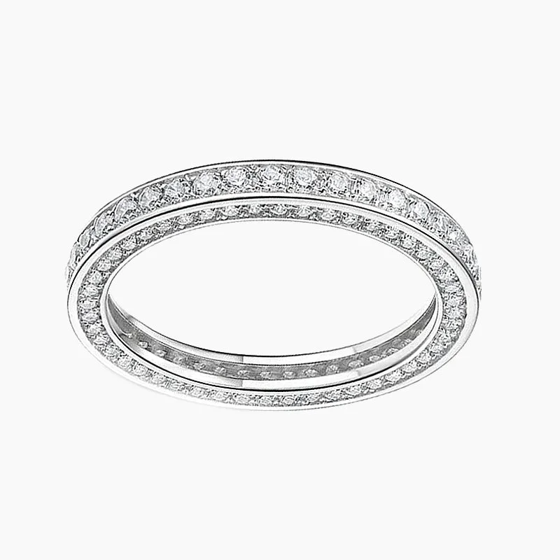 women's custom made rings -Pavé Cubic Zirconia Eternity Ring