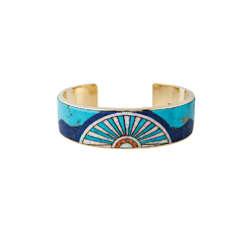 women's eco-friendly bangles -OPAL INLAY SUNSHINE CUFF