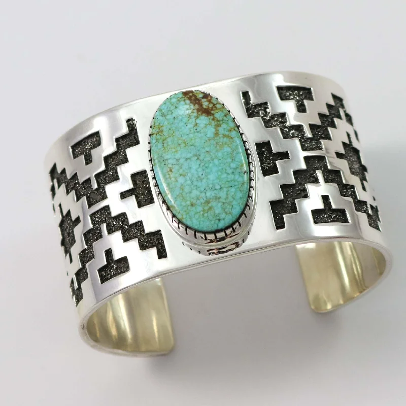 women's stacked bangles -Kingman Turquoise Cuff