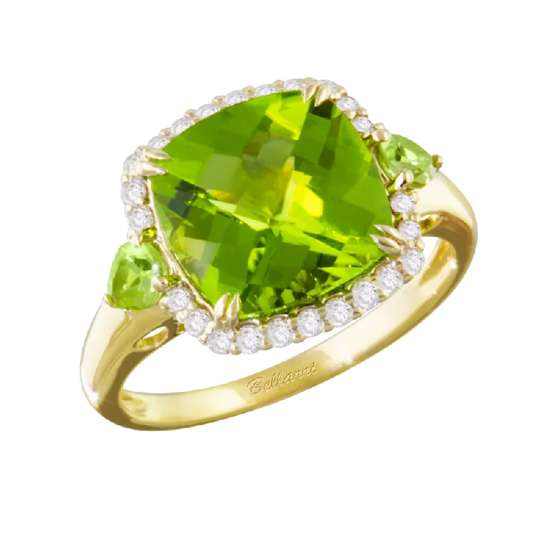 women's gold-plated rings -Bellarri Forever Young 14k Gold Peridot Ring