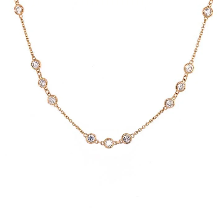 women's beach-themed necklaces -Mountz Collection 3.69CTW Diamond by the Yard Necklace in 14K Yellow Gold