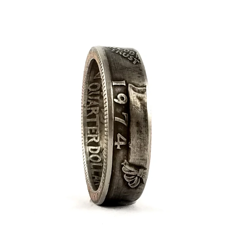 women's luxury rings -1974 Washington Quarter Coin Ring