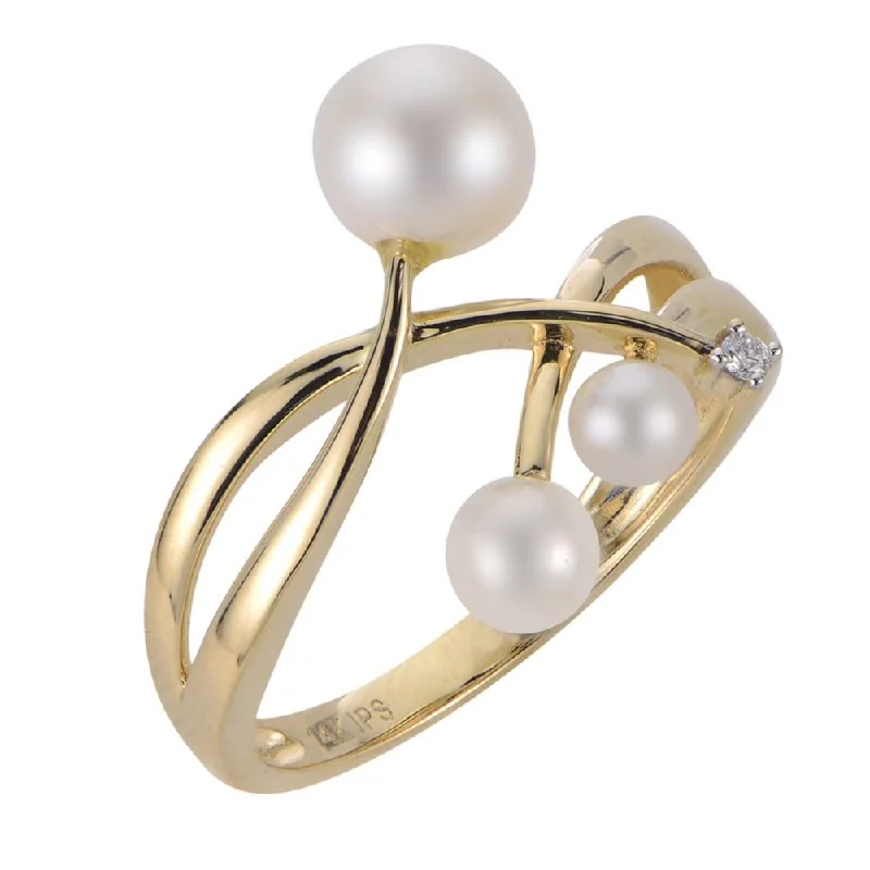 women's flower-shaped engagement rings -14k Gold Freshwater Pearl Ring