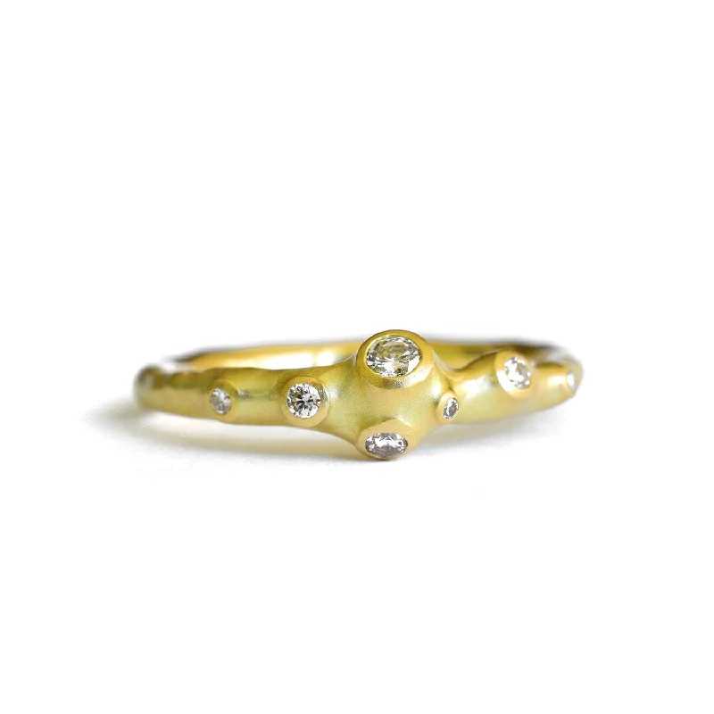 women's diamond rings -White Diamond Medium Barnacle Ring