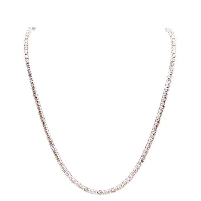 women's chunky necklaces -Mountz Collection 9CT 18" Diamond Riviera Necklace in 14K White Gold