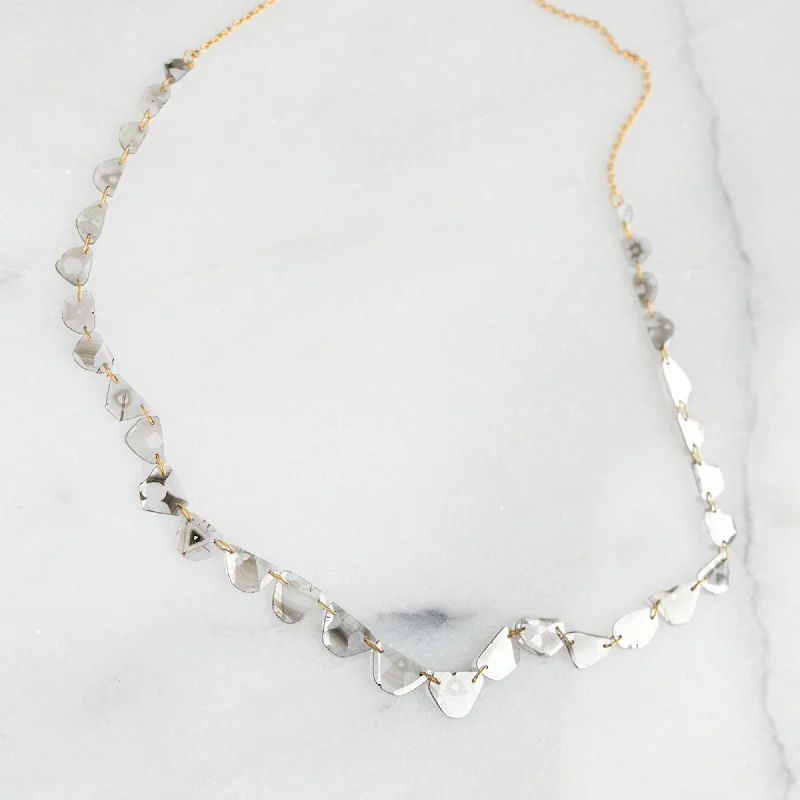 women's pearl necklaces -Custom 2.8ct Salt and Pepper Diamond Slice Pennant Necklace | 18K Yellow Gold