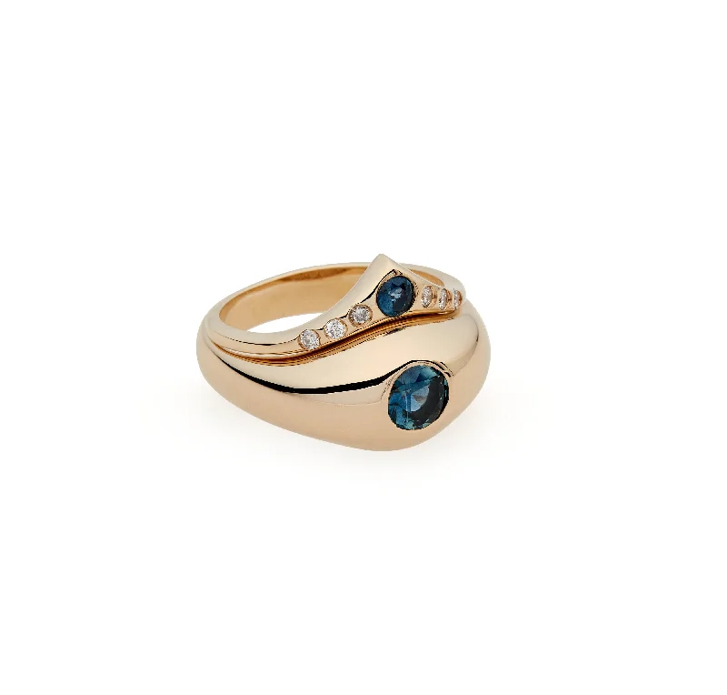 women's opal rings -Sapphire Bijou Dome Ring