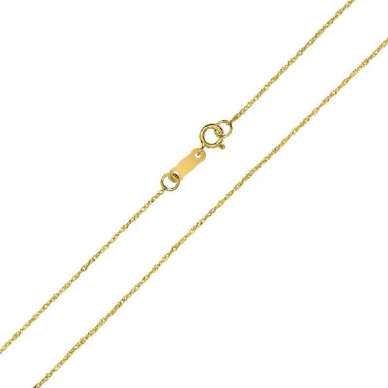 women's sterling silver fashion rings -10K Yellow Gold 0.8MM Singapore Chain with Spring Ring Clasp - 16 Inch