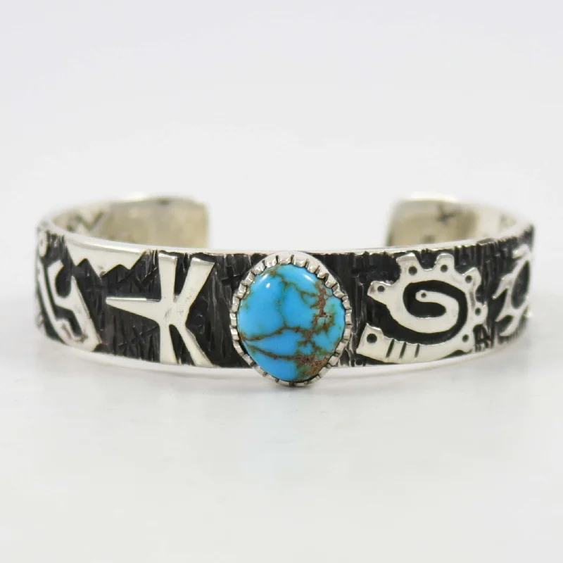 women's bangles set -Candelaria Turquoise Cuff