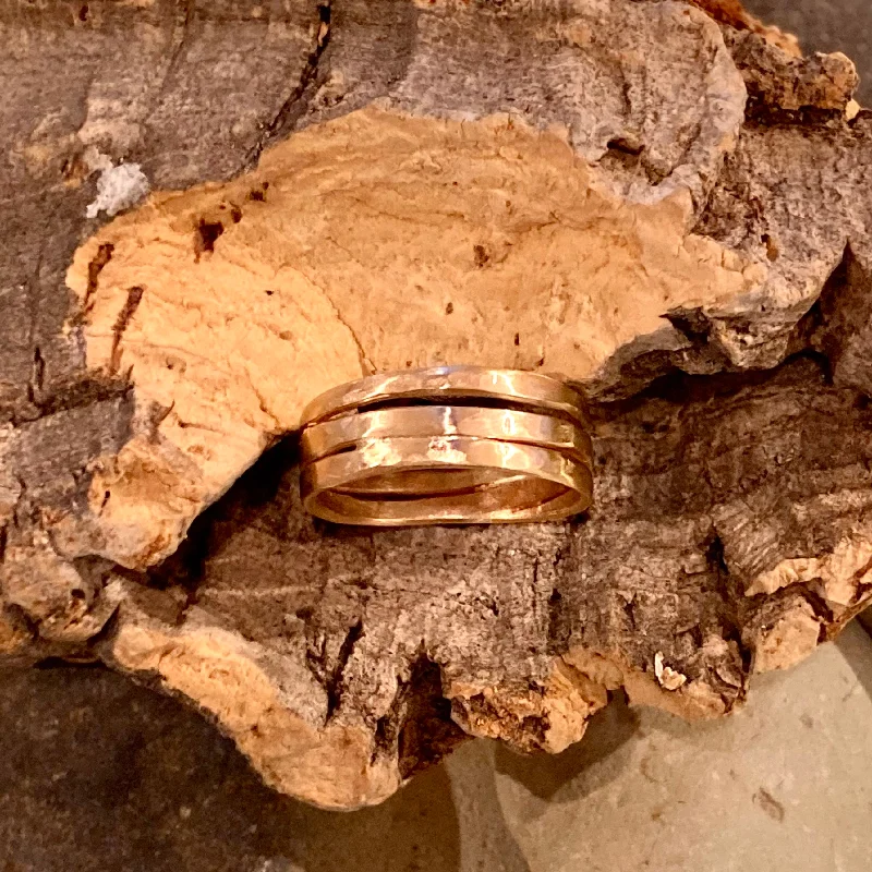 women's wedding rings -14K Gold Cooper Barrel Rings