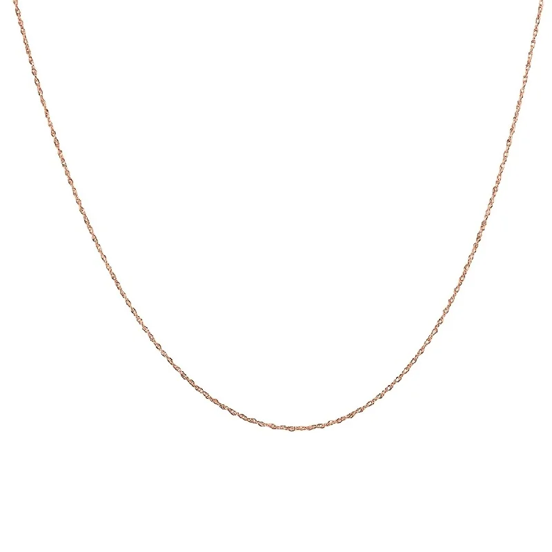 women's emerald engagement rings -14K Rose Gold 18" Rope Chain with Spring Ring Clasp