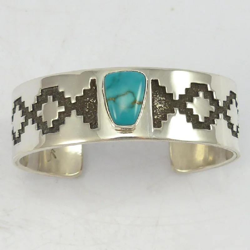 women's trendy gold bracelets -Royston Turquoise Cuff