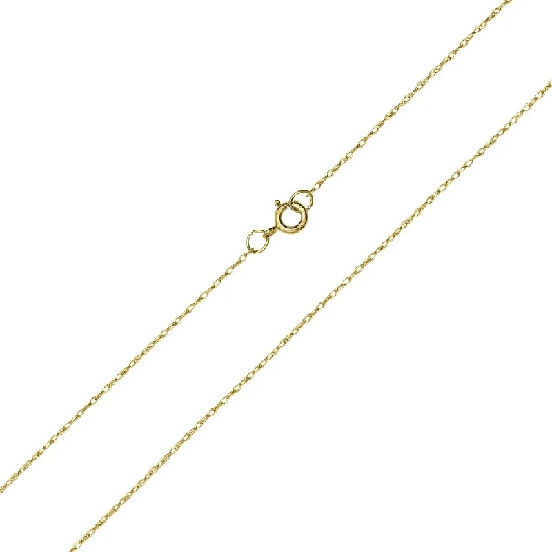 women's ring for gift -10K Yellow Gold .3MM Shiny Carded Rope Chain with Spring Ring Clasp - 16 Inch