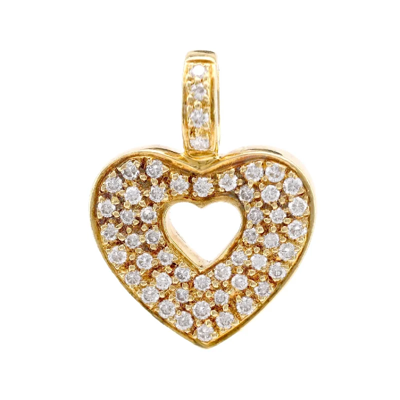 women's heart-shaped necklaces -Maison Poiray French Vintage Diamond 18K Yellow Gold Heart Pendant