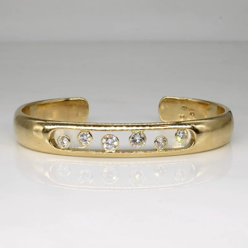 women's stackable bracelets -Floating Diamond Constellation Cuff | 0.76ctw | 5.5" |