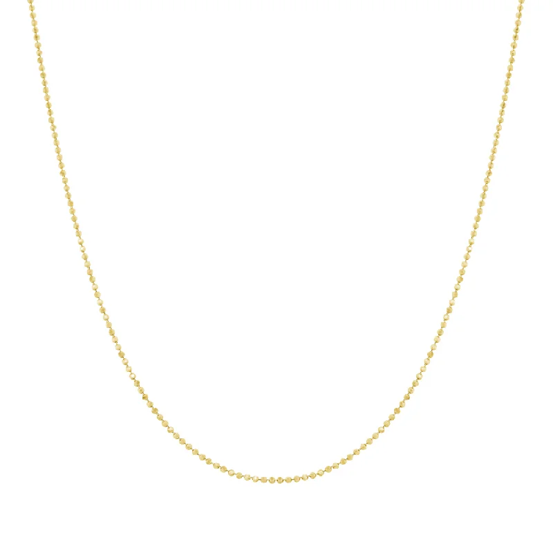 women's wedding necklaces -EKKA Diamond Cut Ball Chain - Adjustable 14KT