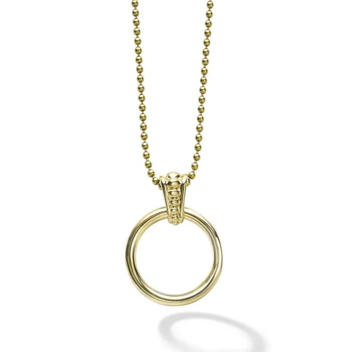 women's luxury necklaces -LAGOS Gold Circle Pendant Necklace in 18K Yellow Gold