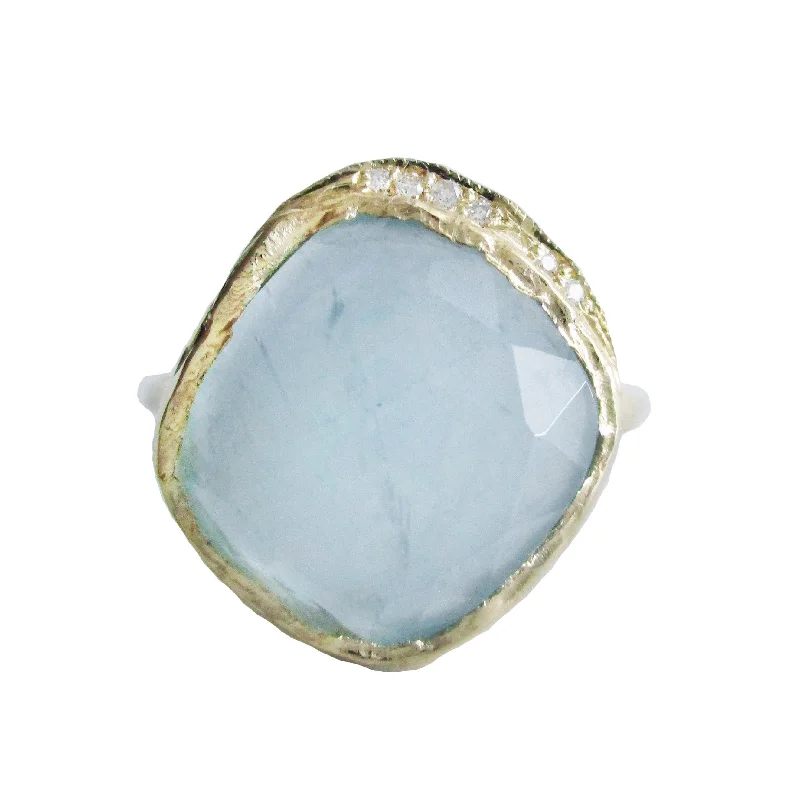 women's stylish necklaces -Aquamarine Cove Ring