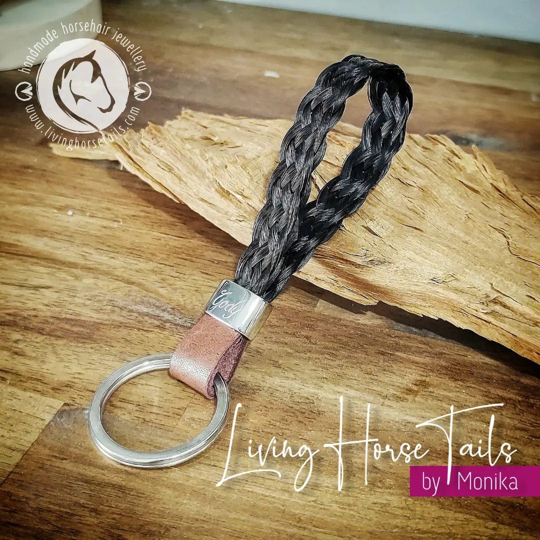 women's silver rings -Stainless Steel Horsehair Keyring Fob