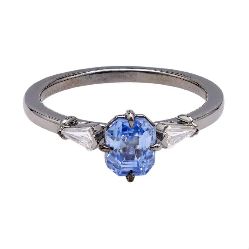 women's adjustable necklaces -1.17 Carat Sapphire and Diamond Platinum Ring