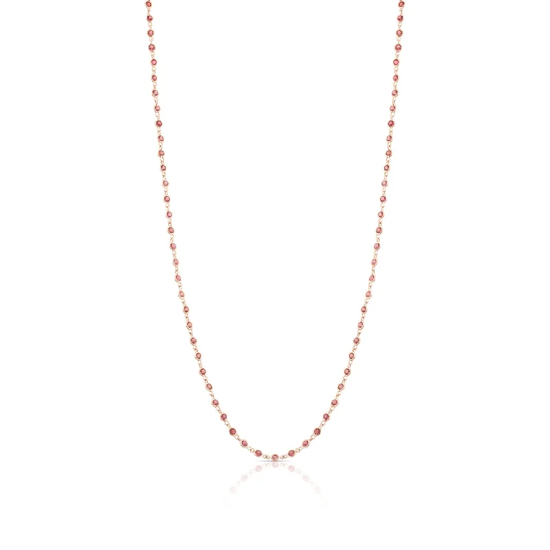 women's infinity necklaces -Pink Tourmaline Round Necklace In 18K Rose Gold