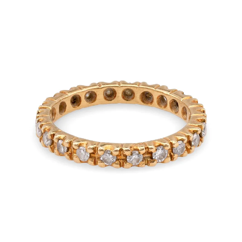 women's double-strand necklaces -French Diamond Yellow Gold Eternity Ring