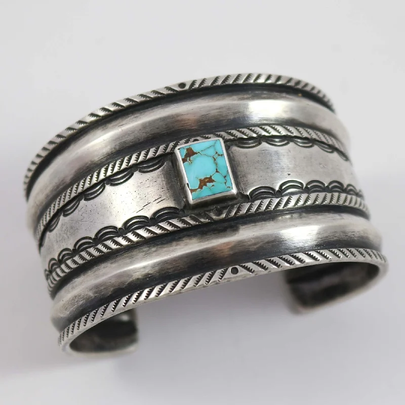 women's personalized bangles -Apache Blue Turquoise Cuff