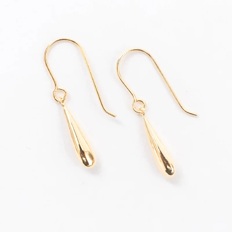 women's hoop stud earrings -Gold Vermeil Small Pod Drop Earrings