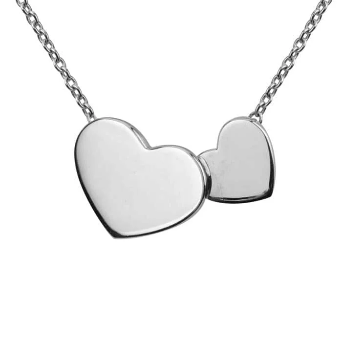 women's long necklaces -Mountz Collection Double Heart Necklace Sterling Silver