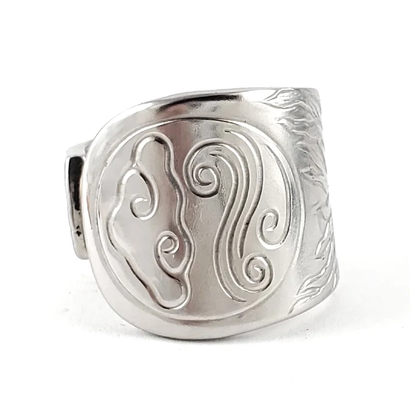 women's halo rings -Cloud Air Stainless Steel Spoon Ring