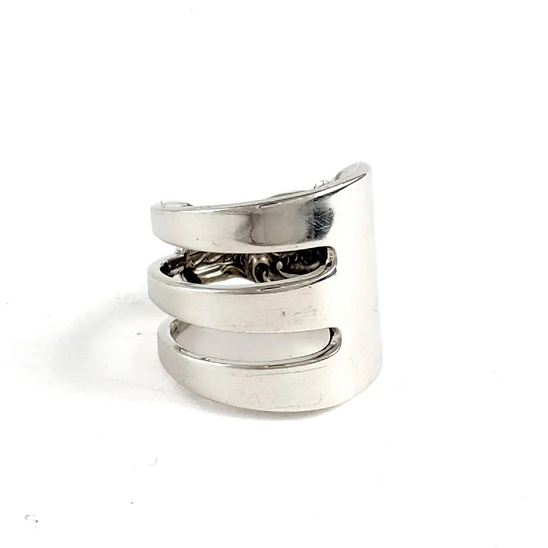 women's bold statement rings -Lunt Eloquence Sterling Silver Cocktail Fork Ring