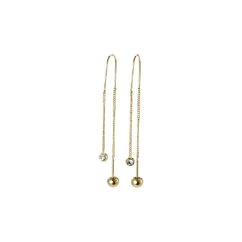 women's luxury gold earrings -Meg Gold Plated Crystal Earrings