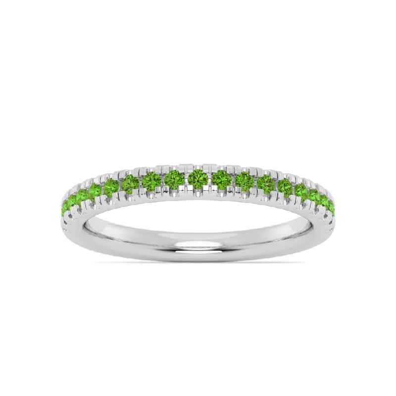 women's heart-shaped rings -Smyth Jewelers Stackable Pavé Peridot Ring