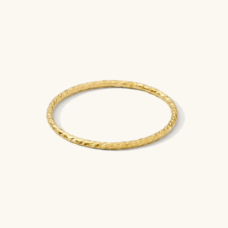 women's minimalist gold necklaces -Sparkle Stacking Ring