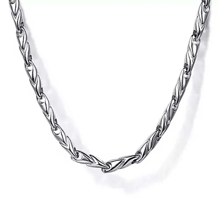 women's butterfly necklaces -Gabriel & Co. 22" Men's "Contemporary" Chain Necklace in Sterling Silver