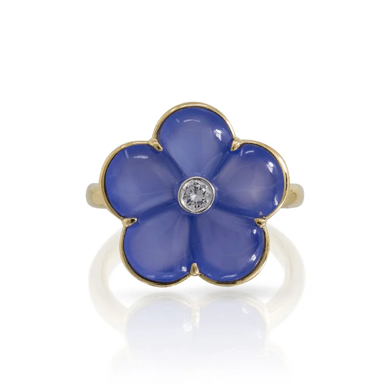 women's classic gold rings -Blue Fiore Ring