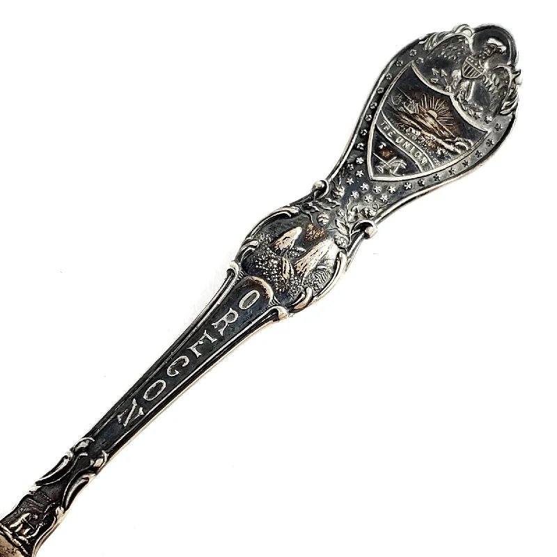 women's sparkling diamond rings -Antique Sterling Silver Oregon Souvenir Spoon Ring - Made to Order