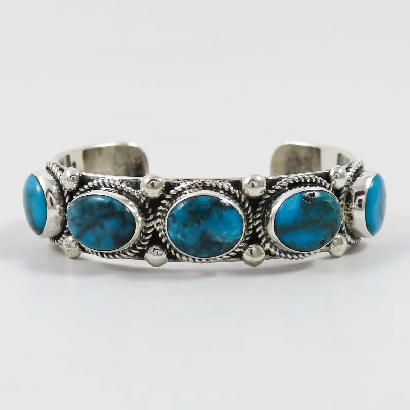 women's adjustable bangles -Kingman Turquoise Cuff