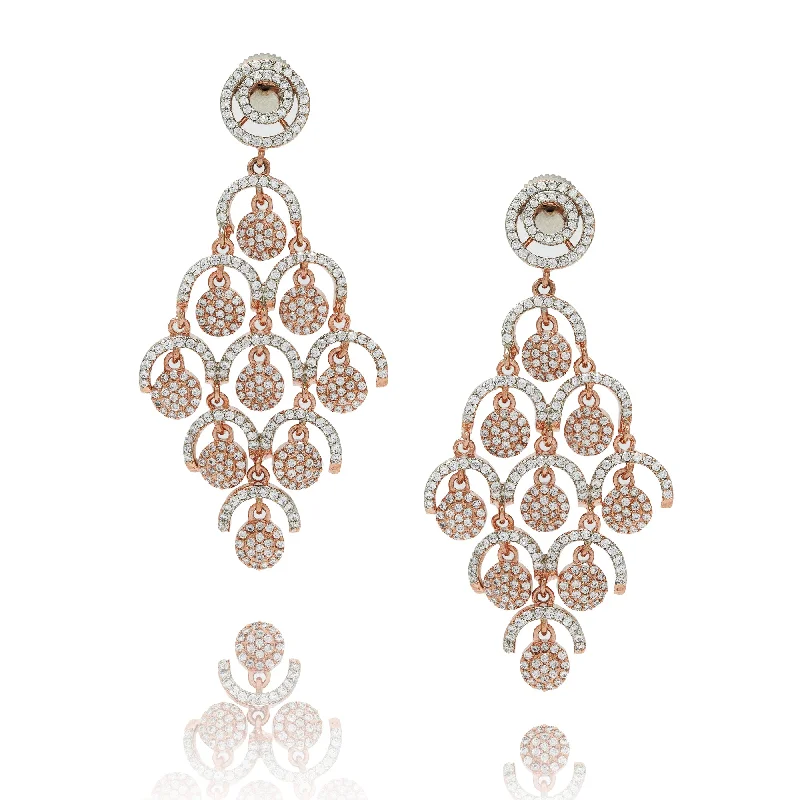 women's double-drop earrings -FIFI EARRINGS ROSE GOLD