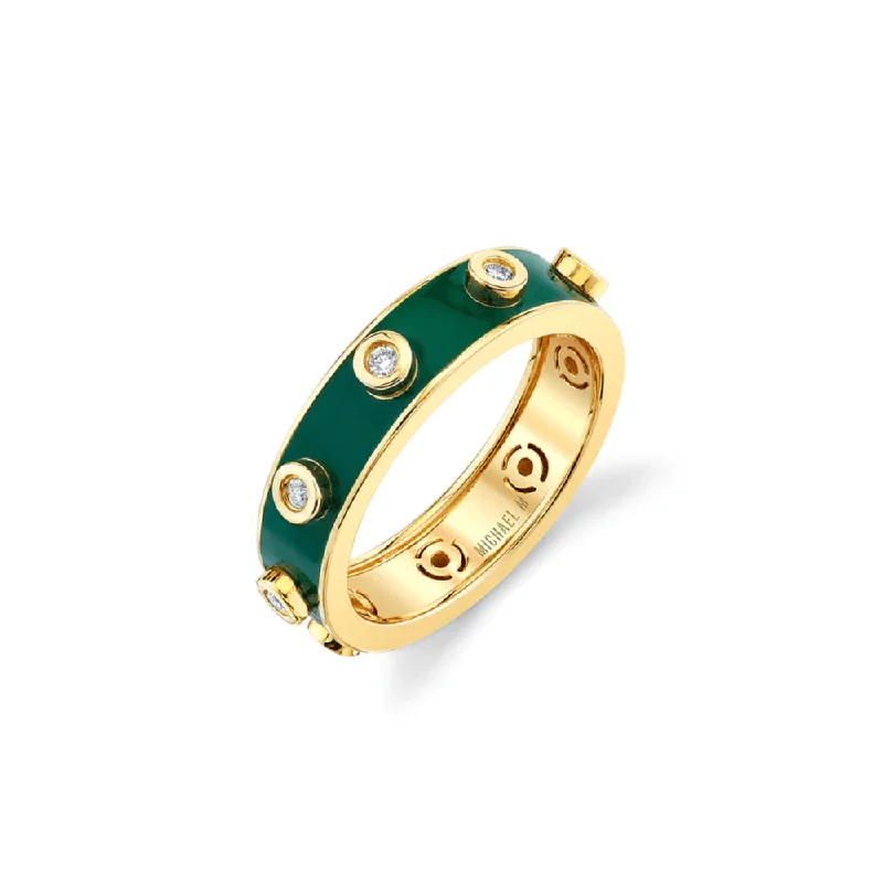 women's trendy rings -Michael M. Chroma Extruded Diamond Bezel Ring