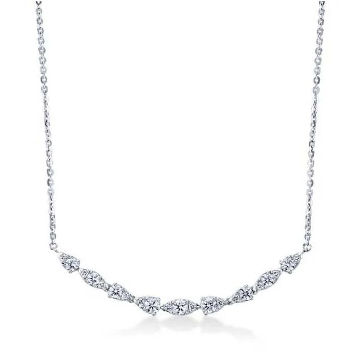 women's trendy necklaces -Hearts On Fire Small Aerial Dewdrop Pendant Necklace in 18K White Gold