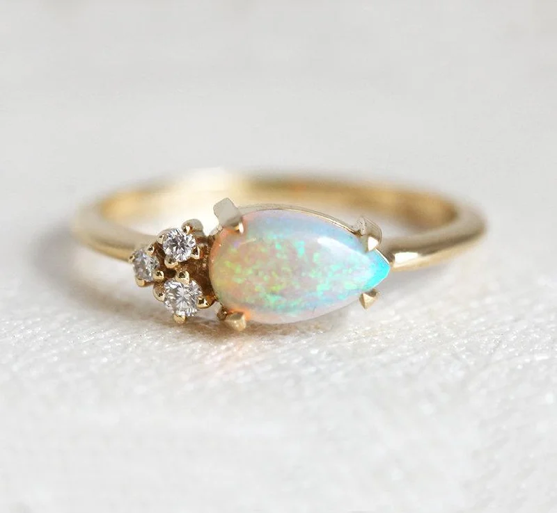 women's birthday gift necklaces -Joan Pear Opal Ring