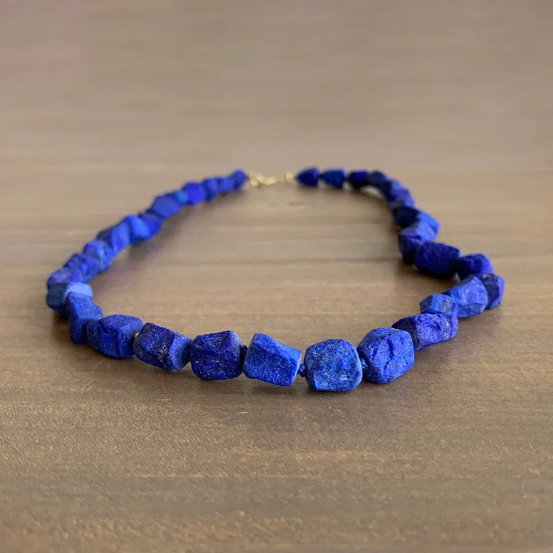 women's colored gemstone necklaces -Lapis Ancients Necklace