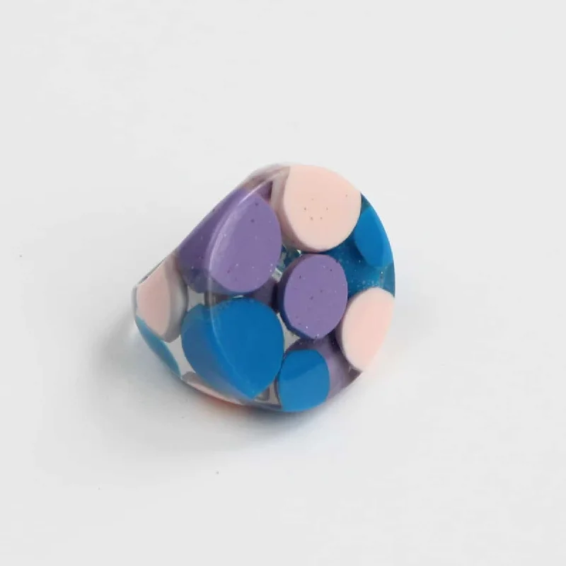 women's celestial rings -Round Pastel Bubble Ring by Sylca