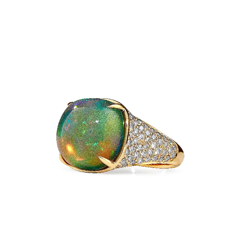 women's two-tone engagement rings -Ethiopian Opal Ring