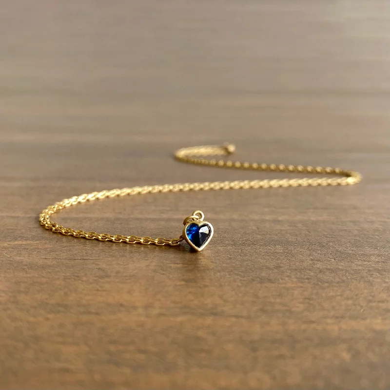 women's luxury statement necklaces -Blue Sapphire Sweetheart Pendant