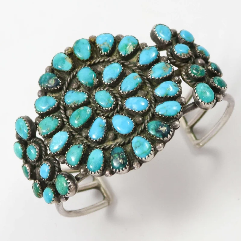 women's gold diamond bangles -1950s Turquoise Cuff