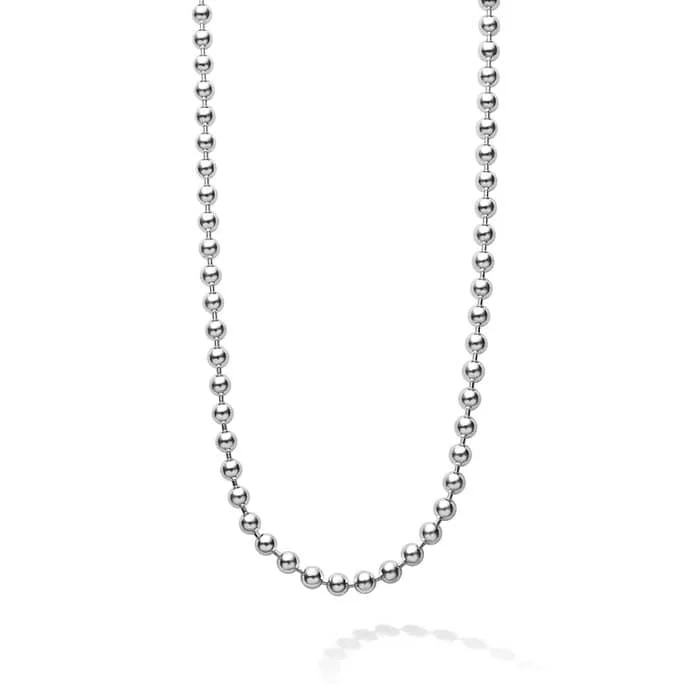 women's holiday necklaces -LAGOS Beaded Necklace in Sterling Silver