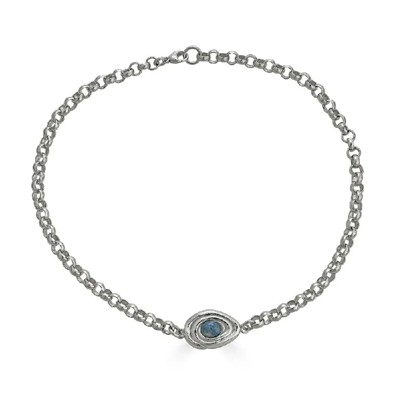 women's trendy necklaces -Floating Sapphire Oyster Necklace